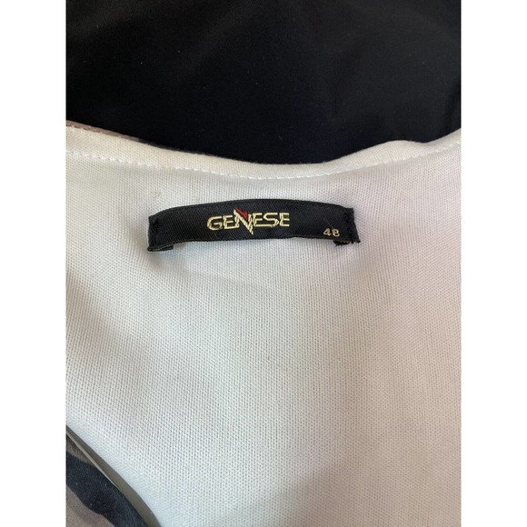 Genese Dress Sheath Black Chain Print Long Sleeve Surplice V Neck Knee 4… - Picture 7 of 7